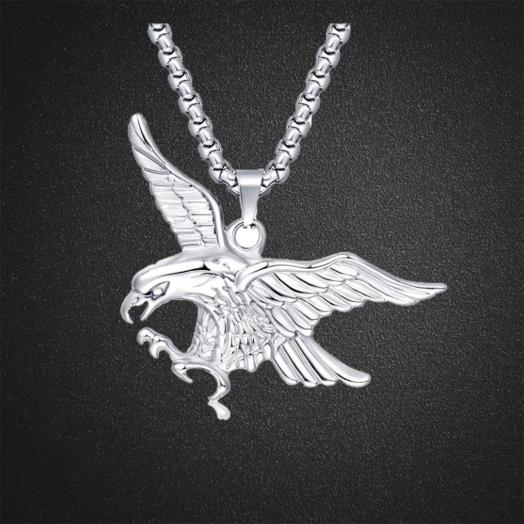 Silver Eagle Animal Pendant Necklace