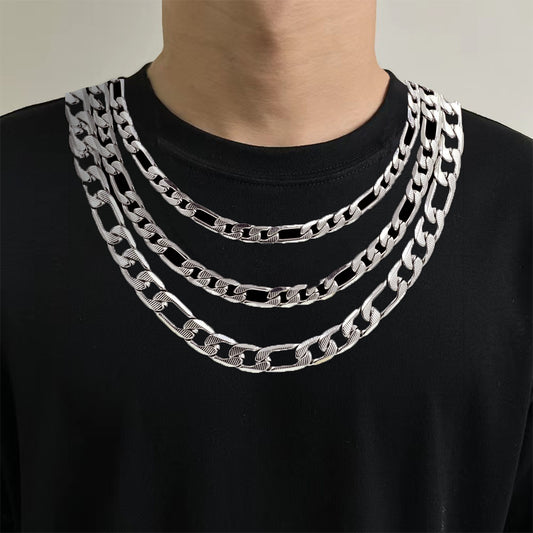 Stacked Whip Cuban Chain Necklace
