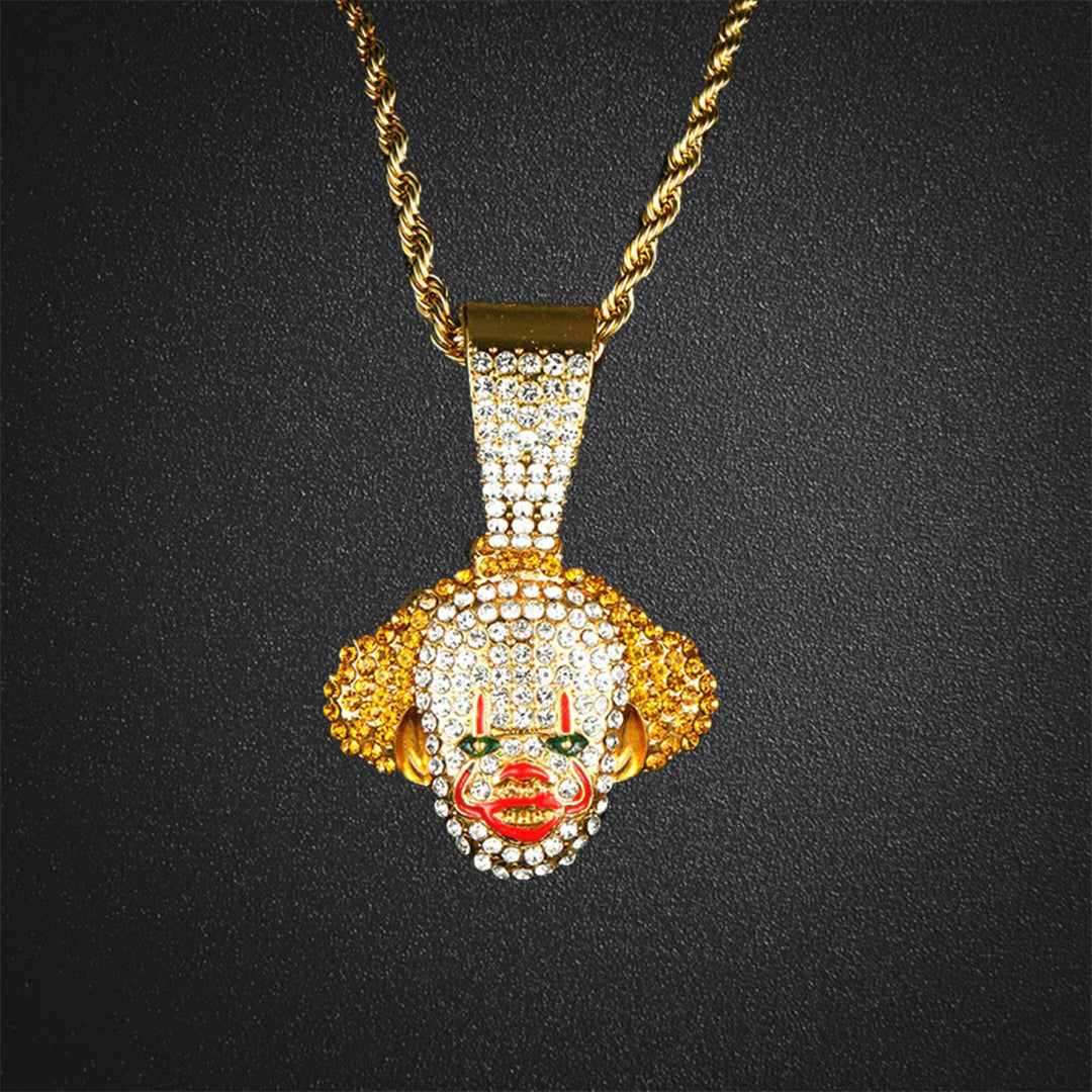 Stereoscopic Clown Pendant Necklace