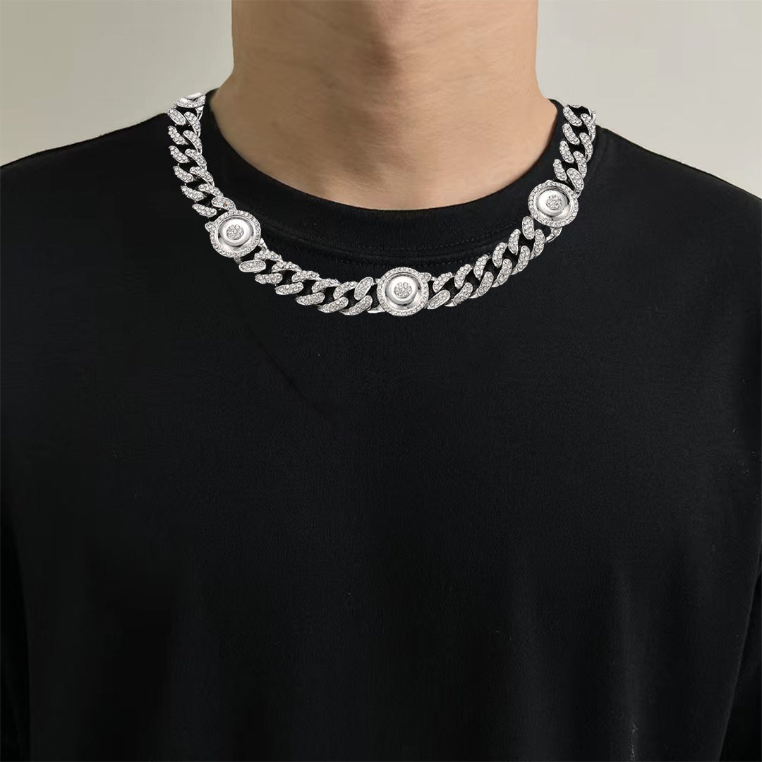 The Eye of the Silver Devil Cuban Chain