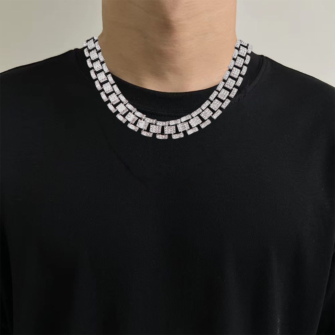 Silver Punk Bracelet Cuban Chain