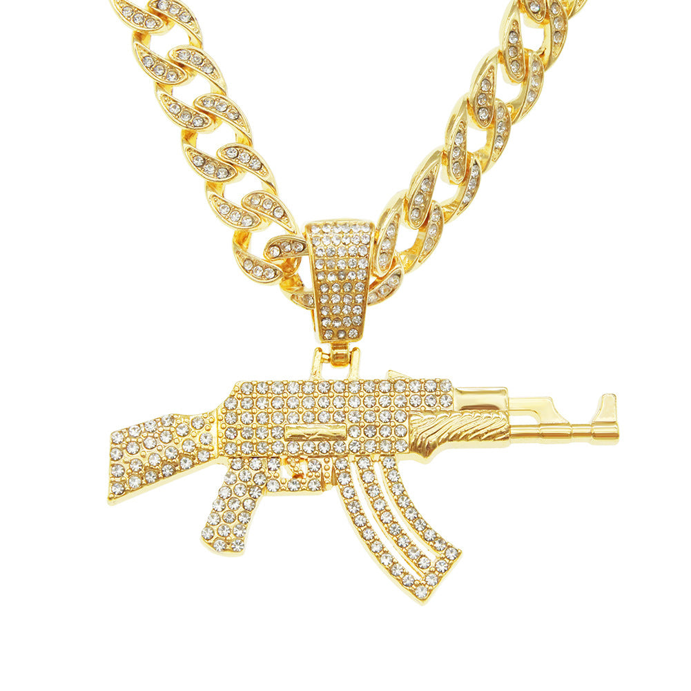 Submachine Gun Mechanical Mold Pendant Necklace