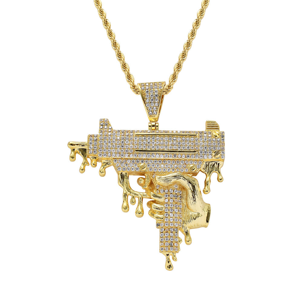 UZI Drilled Mechanical Mold Pendant Necklace