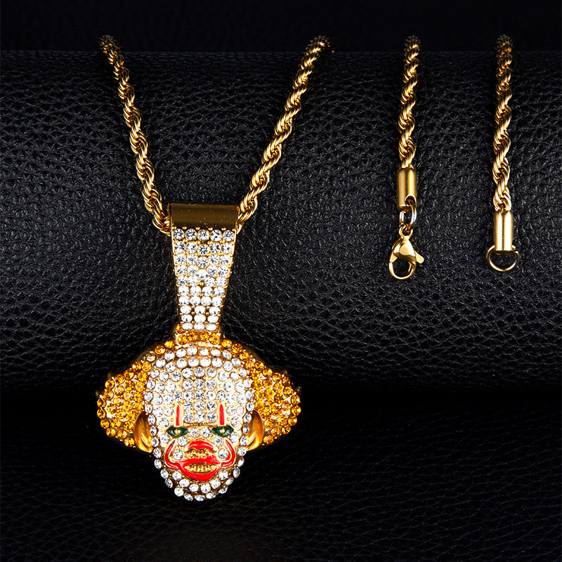 Stereoscopic Clown Pendant Necklace