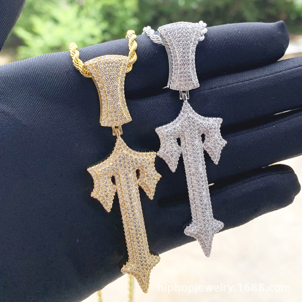 Cross Pendant Tennis Chain Necklace