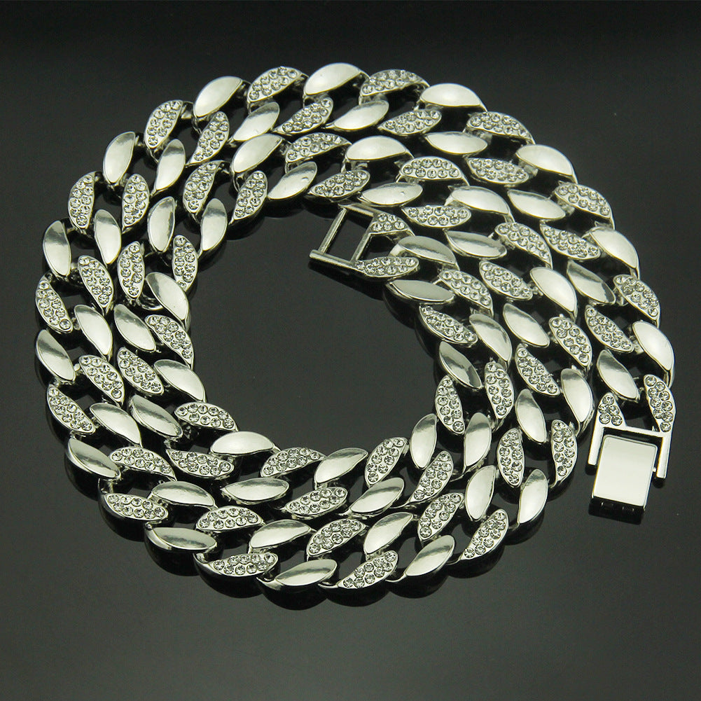 18K Gold Diamond Cuban Chain Necklace