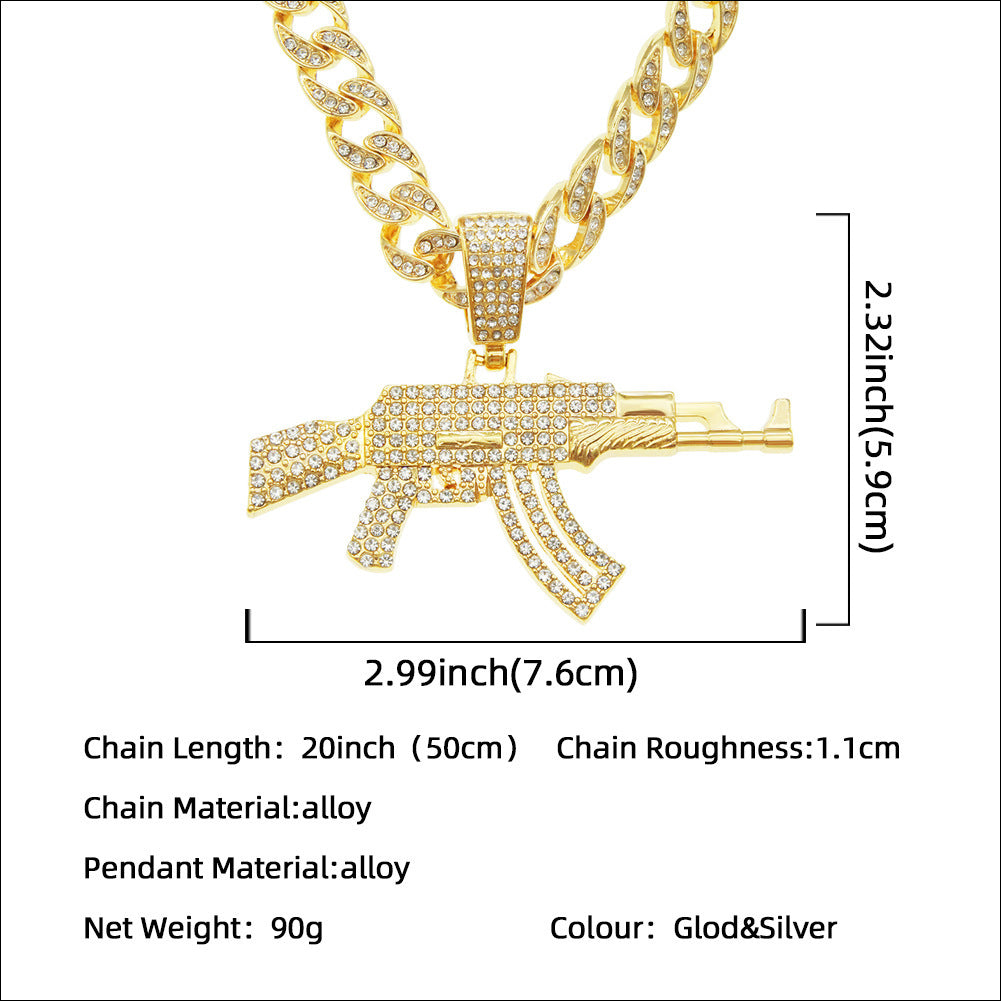 Submachine Gun Mechanical Mold Pendant Necklace