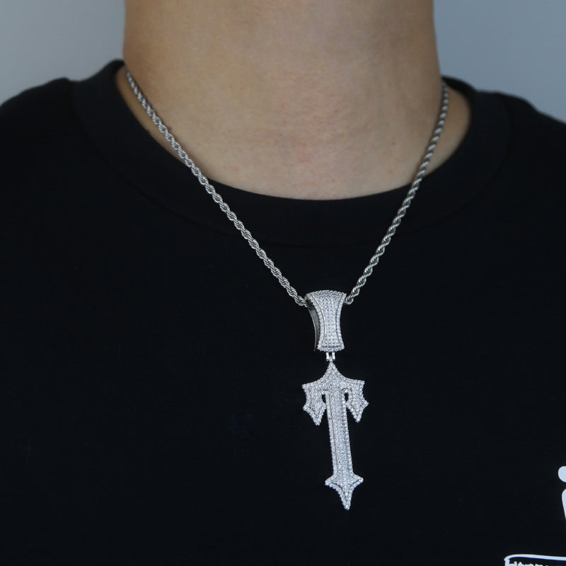 Cross Pendant Tennis Chain Necklace