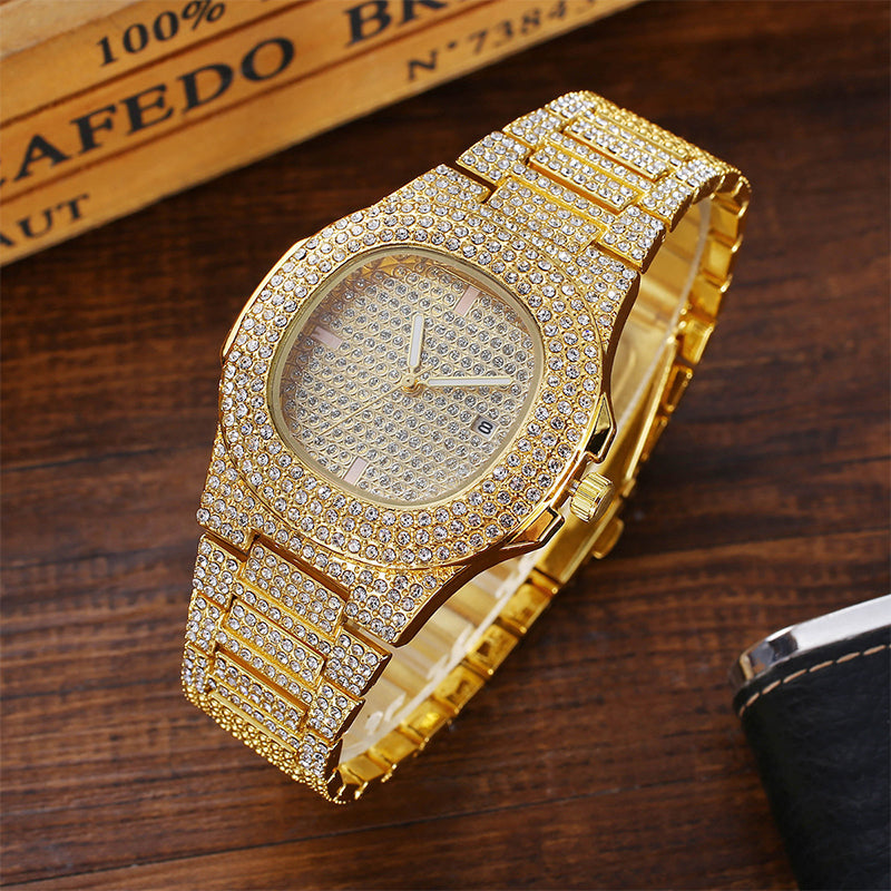 Punk Full Diamond Watch Set