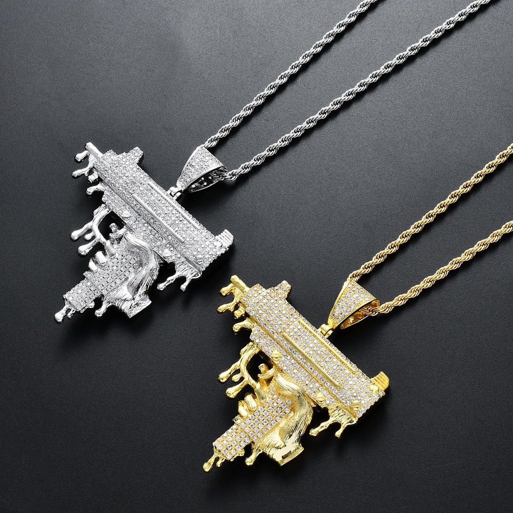 UZI Drilled Mechanical Mold Pendant Necklace
