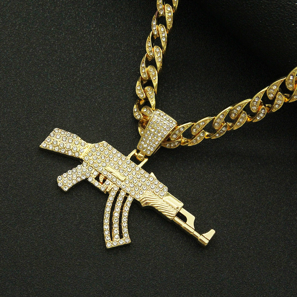 Submachine Gun Mechanical Mold Pendant Necklace