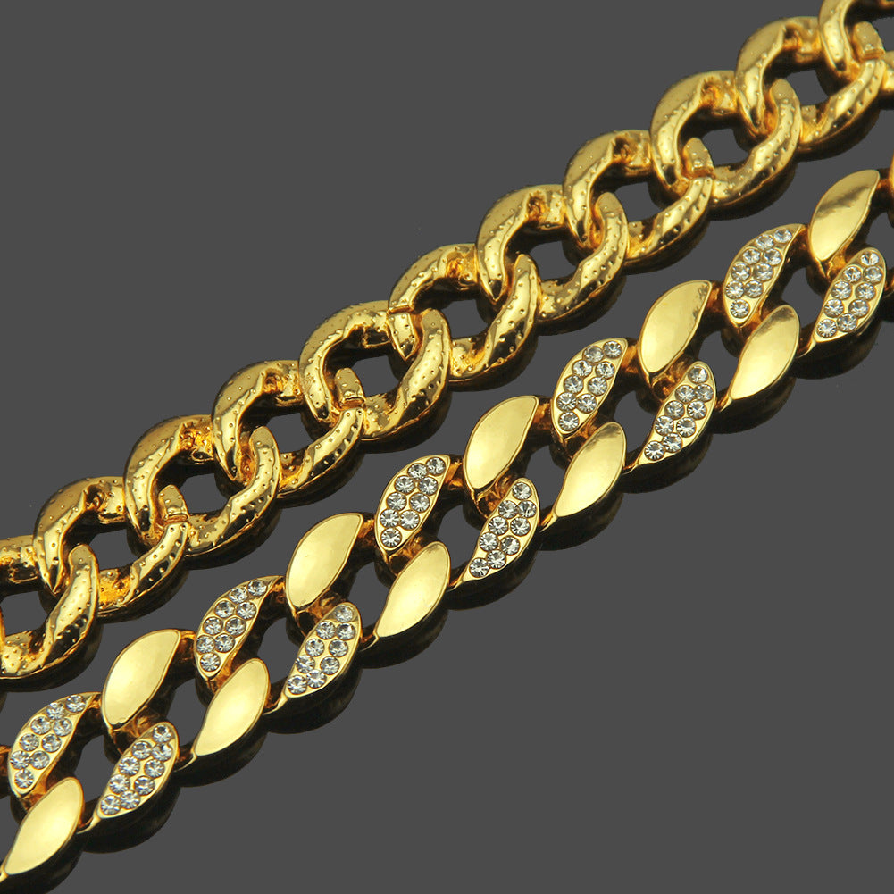 18K Gold Diamond Cuban Chain Necklace