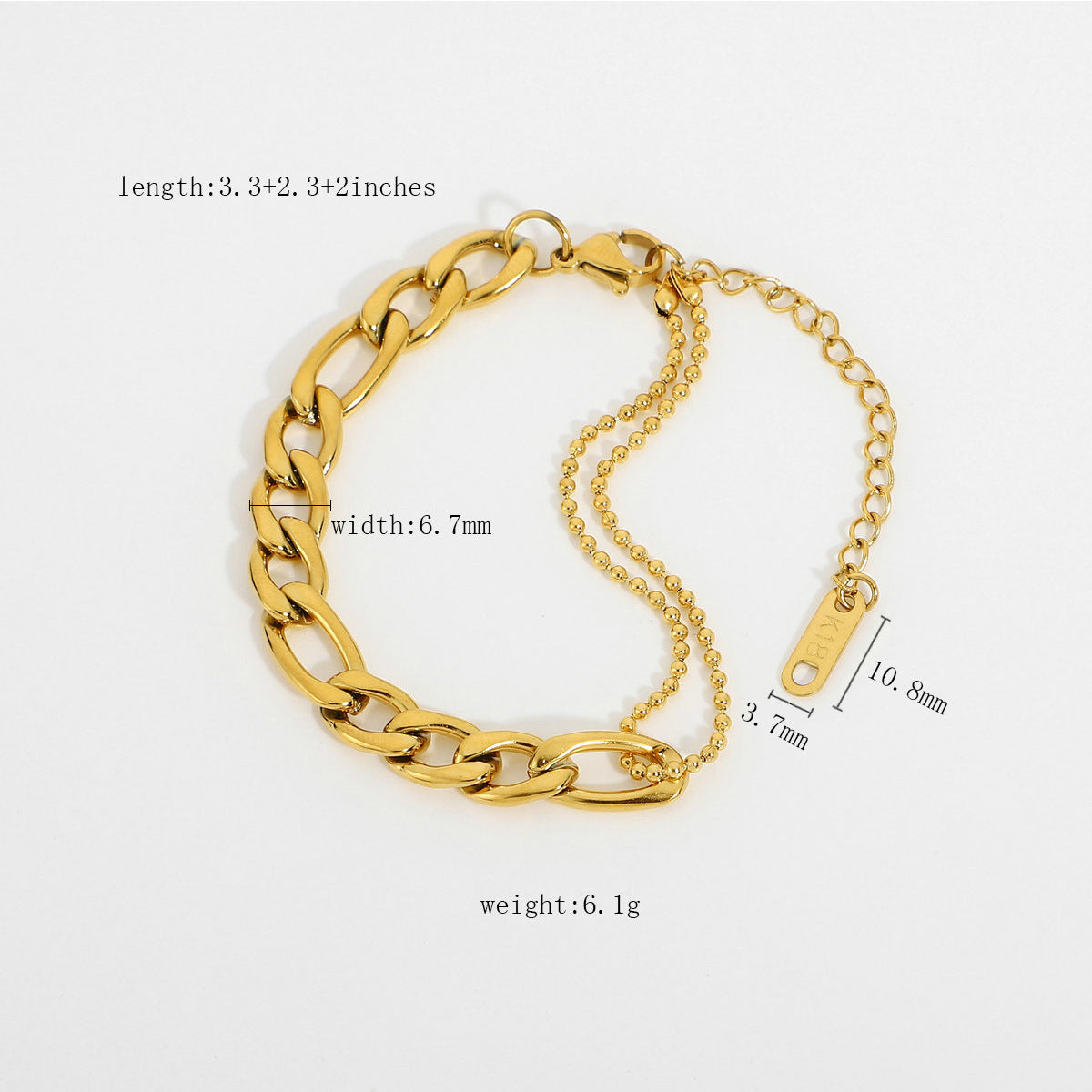 Splicing Gold-plated Plain Bracelet