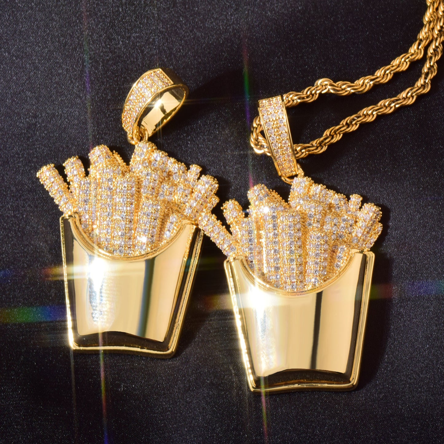 French Fires Diamond Pendant Necklace
