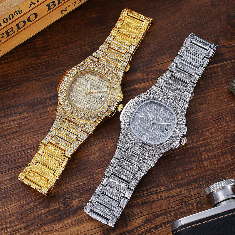 Punk Full Diamond Watch Set