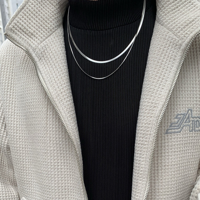 Simple Double Layer Bone Snake Chain Necklace