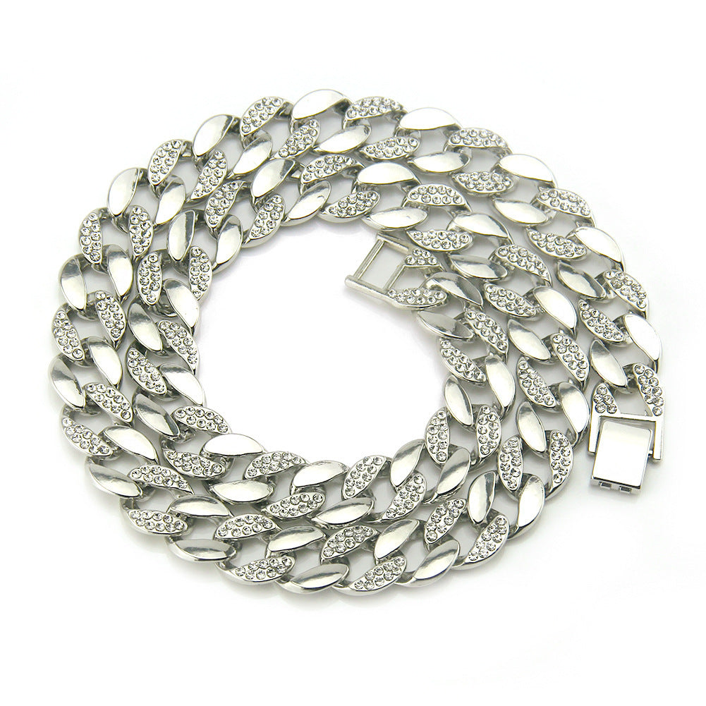 18K Gold Diamond Cuban Chain Necklace