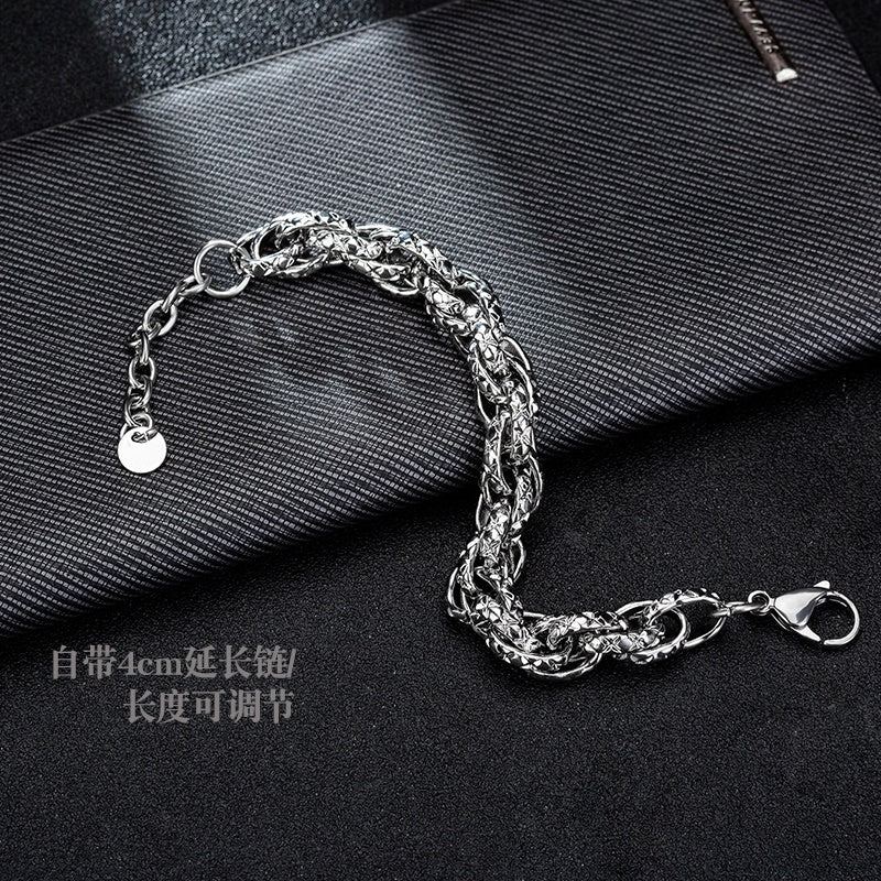 Titanium Steel Domineering Keel Braided Plain Bracelet
