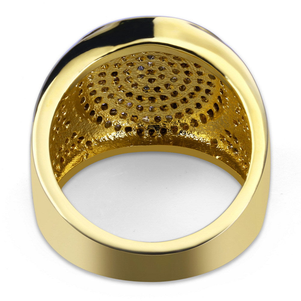 Handmade 18K Gold Zircon Hiphop Diamond Ring