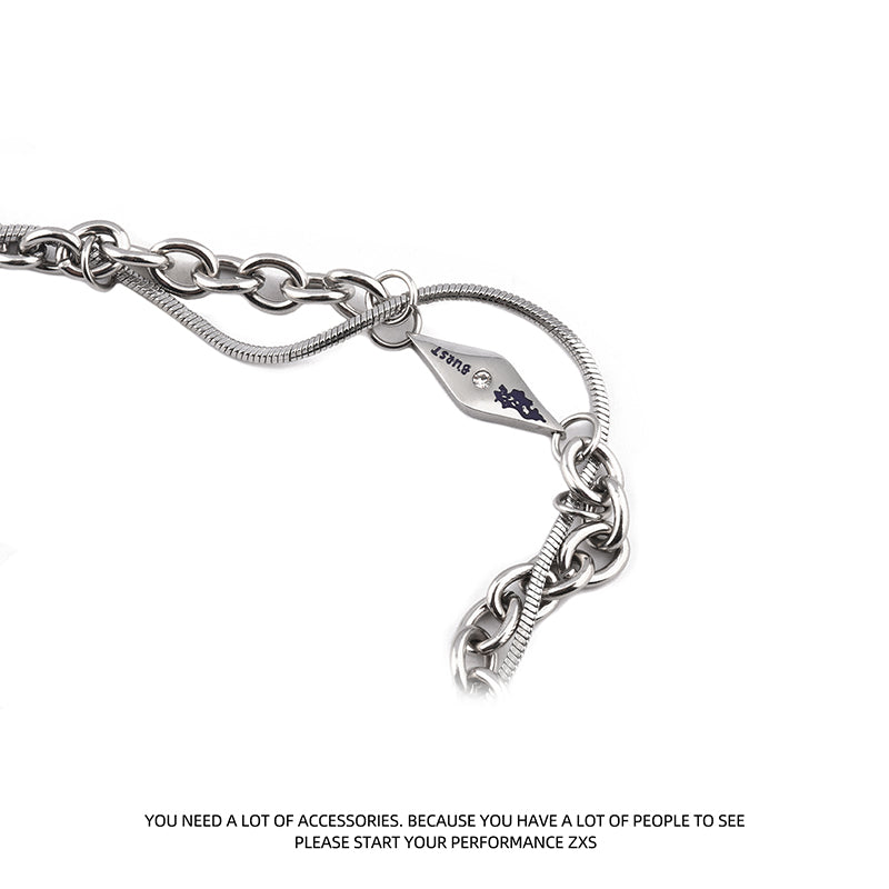Lava Snake Bone Double Layer Plain Bracelet