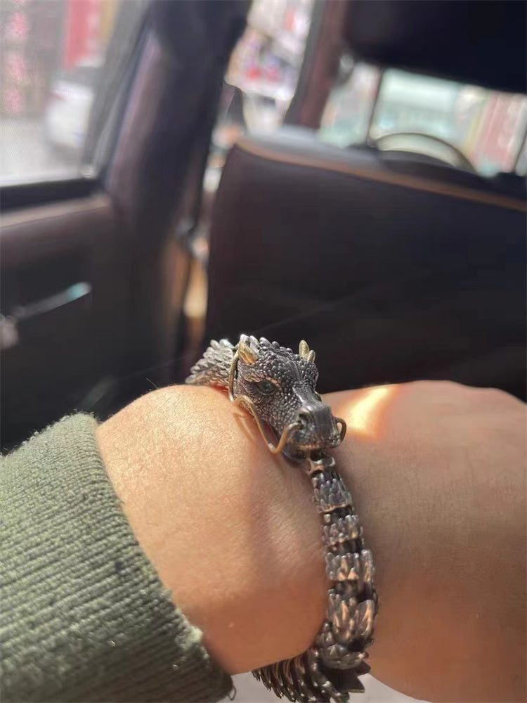 Sterling Silver Dragon Keel Plain Bracelet