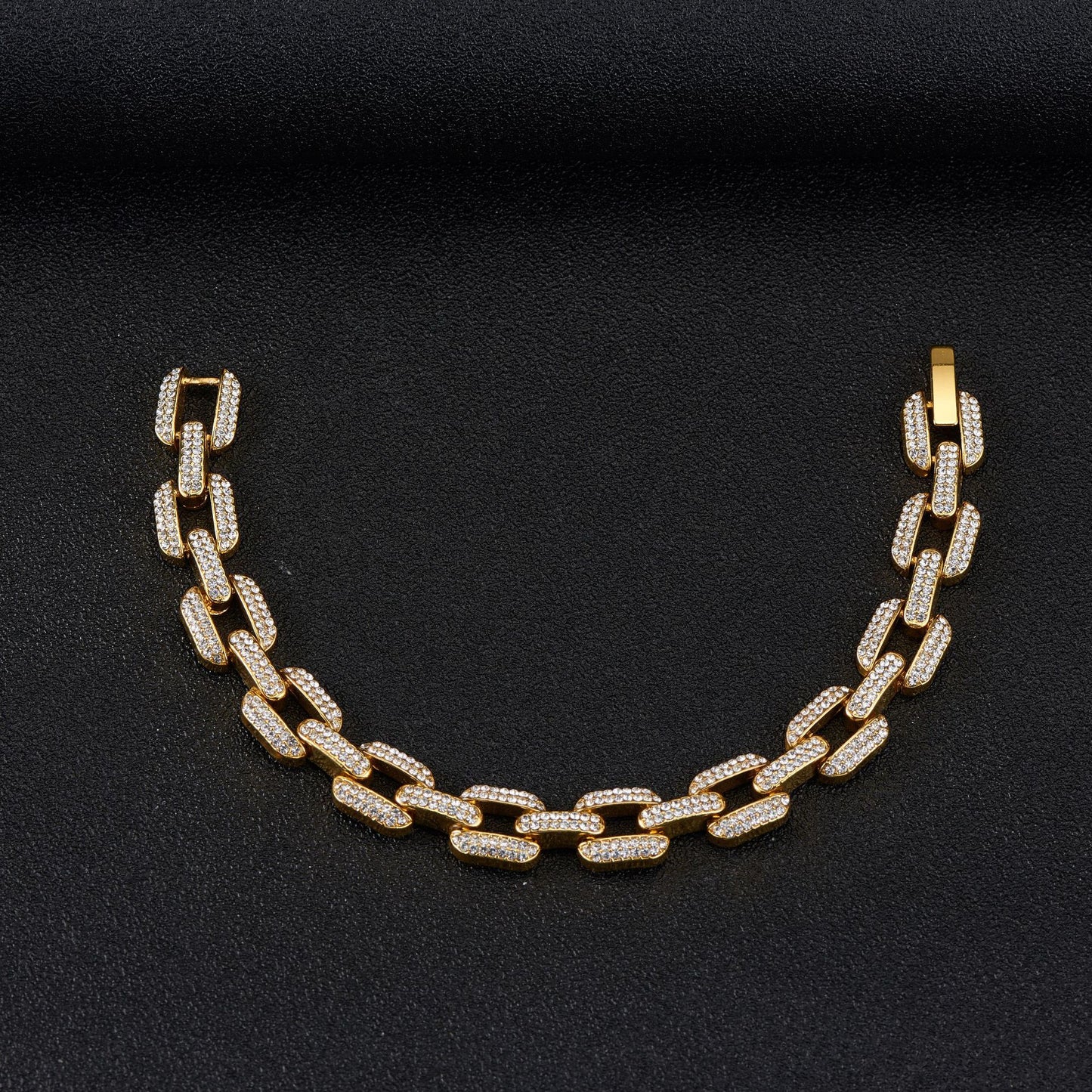 12mm Stunning Diamond Curb Chain Necklace