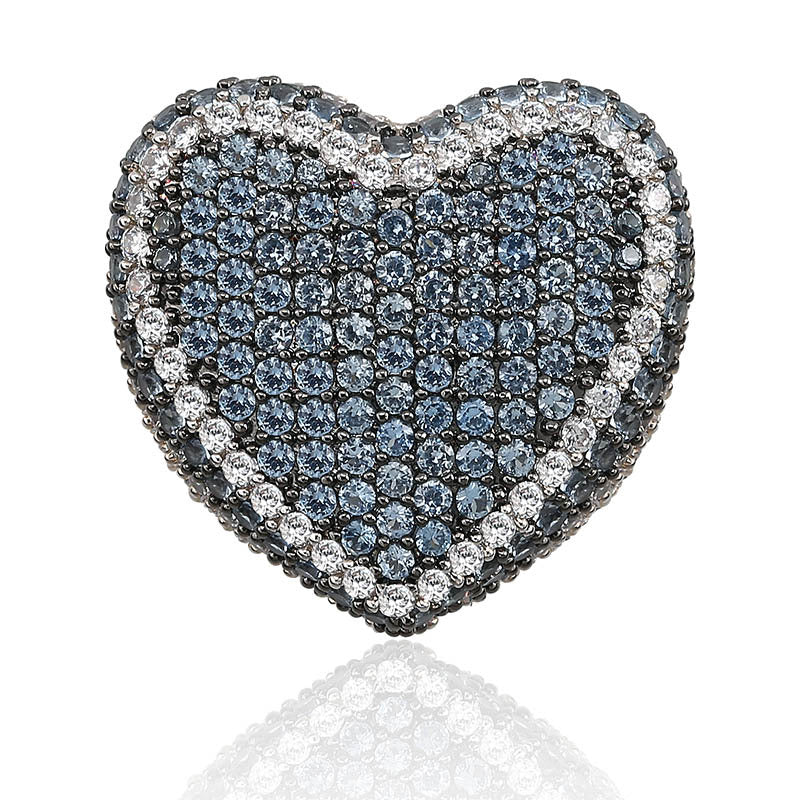 Heart Shape Diamond Ring with Colorful Zircon