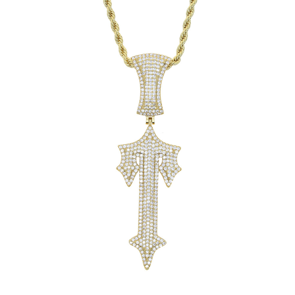 Cross Pendant Tennis Chain Necklace