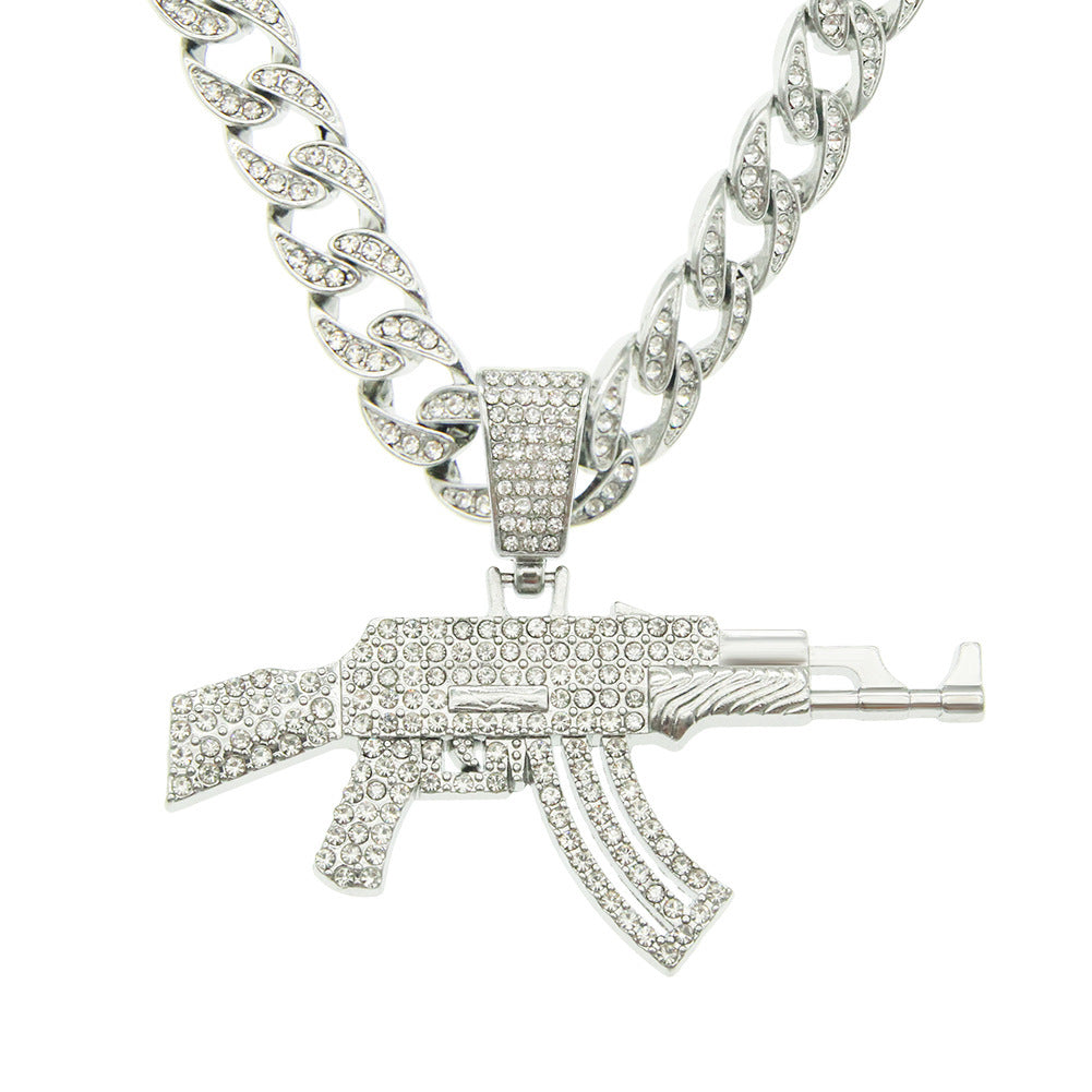 Submachine Gun Mechanical Mold Pendant Necklace