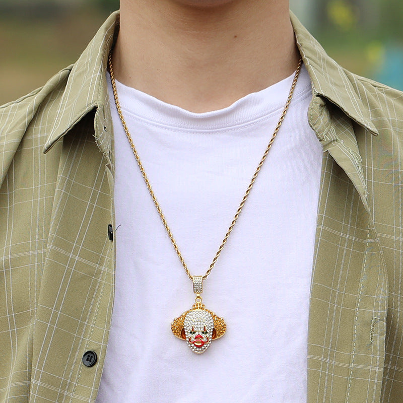 Stereoscopic Clown Pendant Necklace