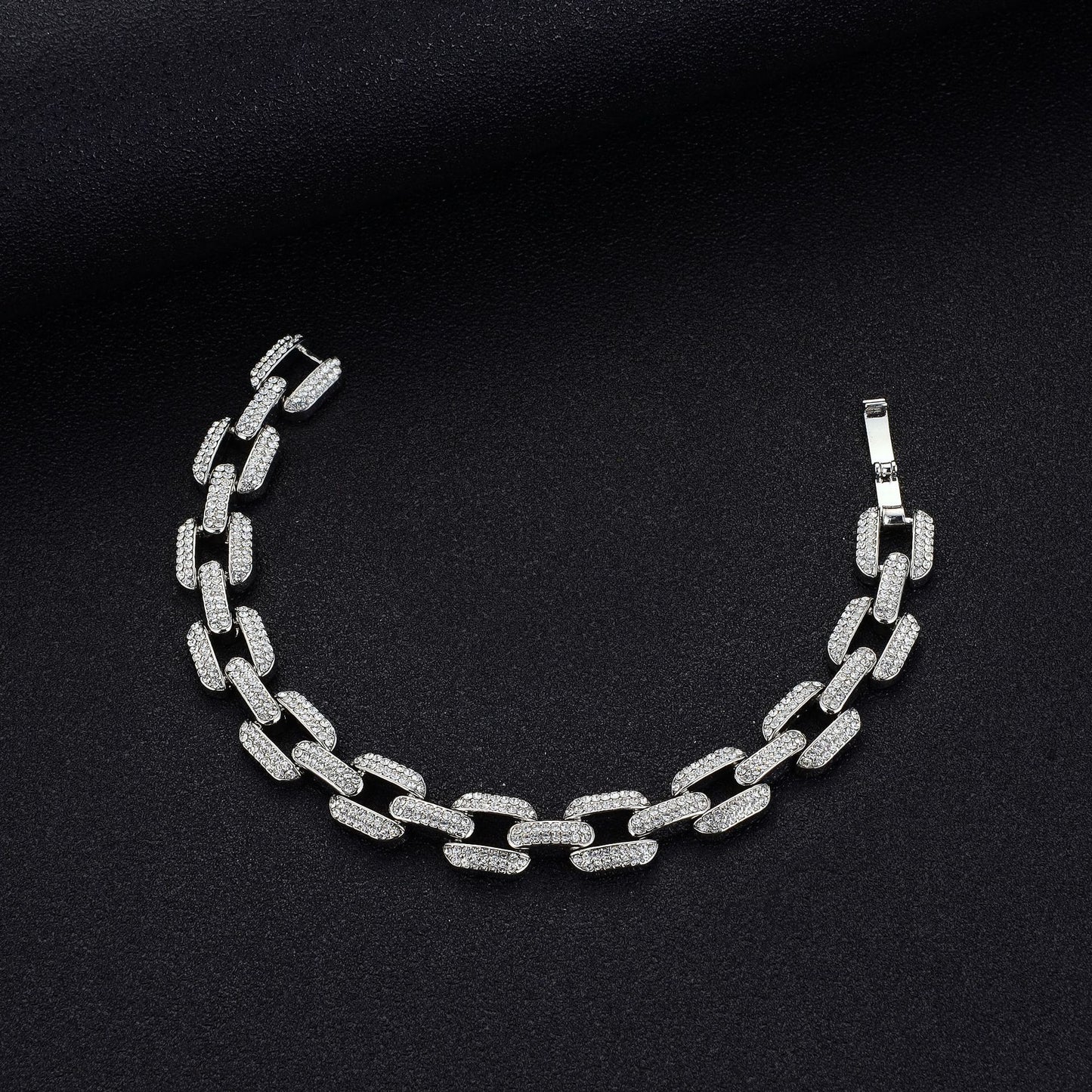 12mm Stunning Diamond Curb Chain Necklace