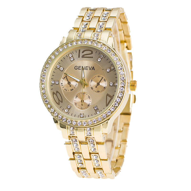 Rome Hip Hop Full Diamond Steel Band Watch