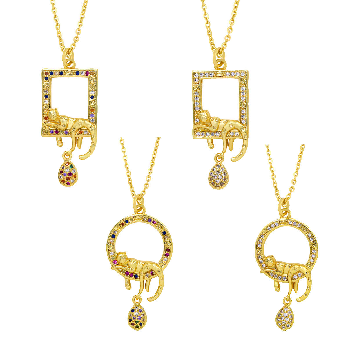 Multicolor Animal Pendant Necklace for Women