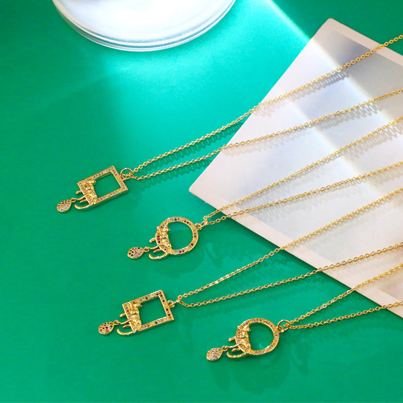 Multicolor Animal Pendant Necklace for Women