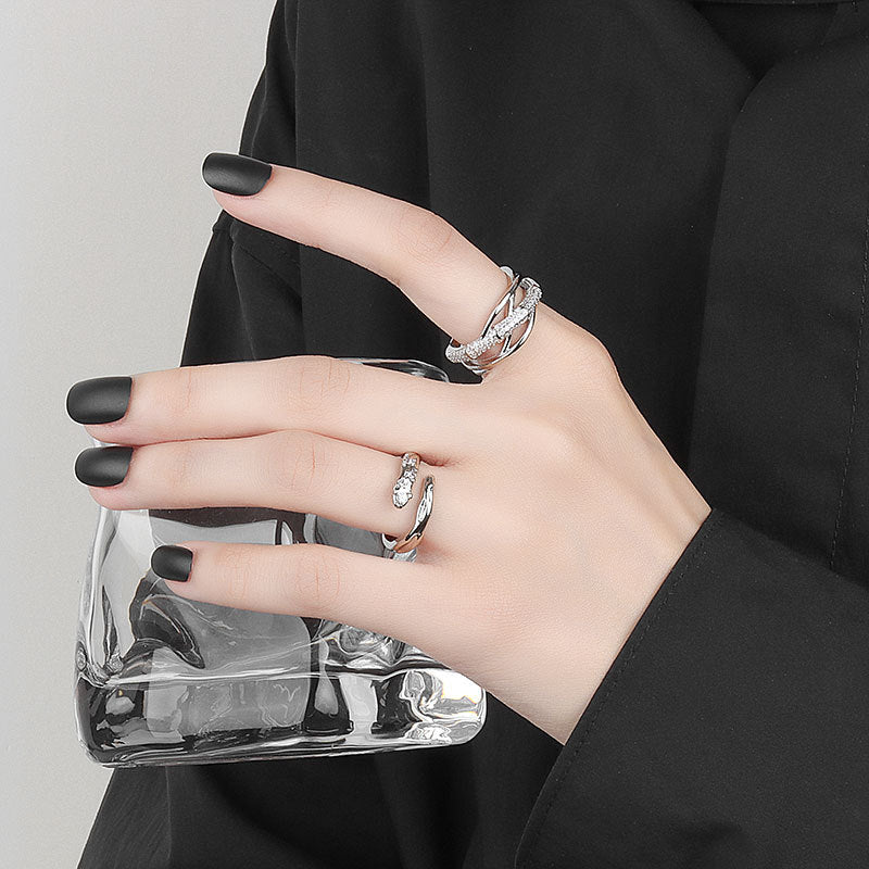 Zircon Cross 18KT Gold Opening Diamond Ring