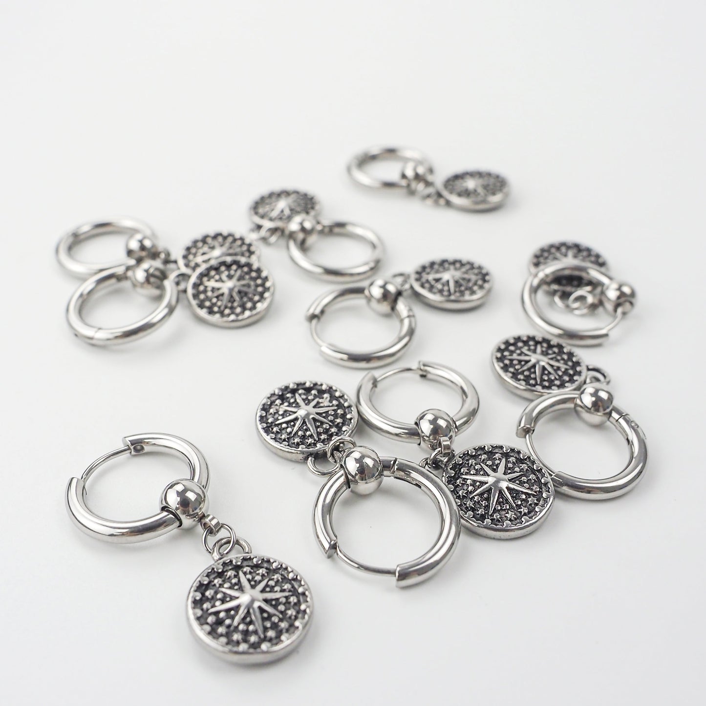 Punk Drop Earring Hoop Set - Pack of 10