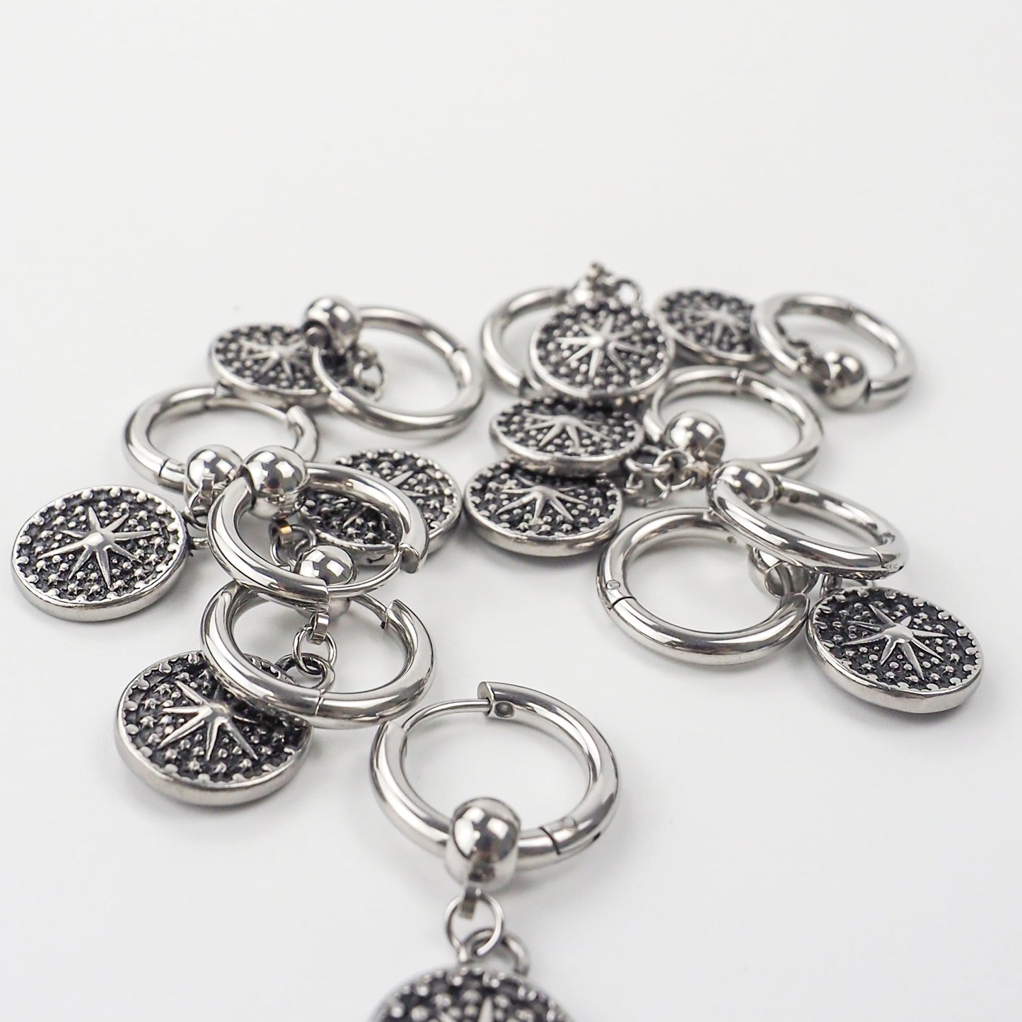 Punk Drop Earring Hoop Set - Pack of 10