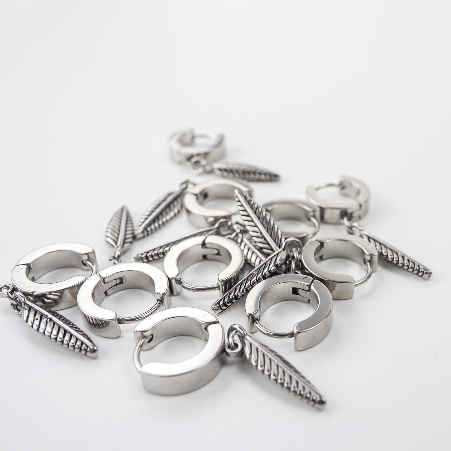 Leave Drop Earring Hoop Set - Pack of 10