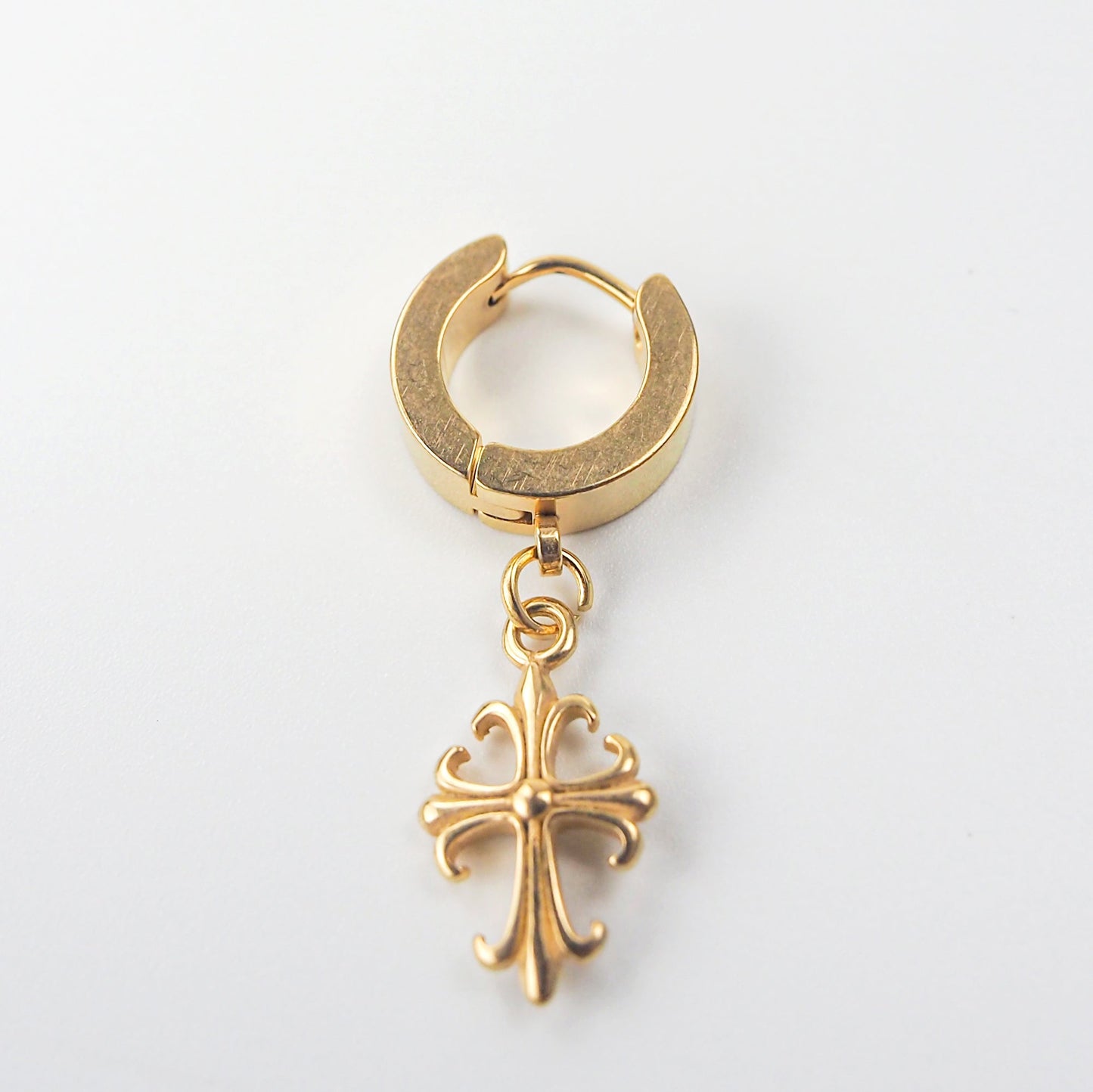 Golden Cross Drop Earring Hoop Set - Pack of 10
