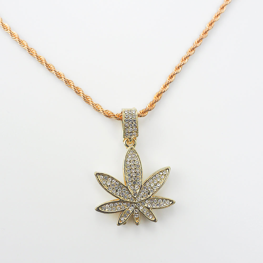 Diamond Leave Pendant Necklace