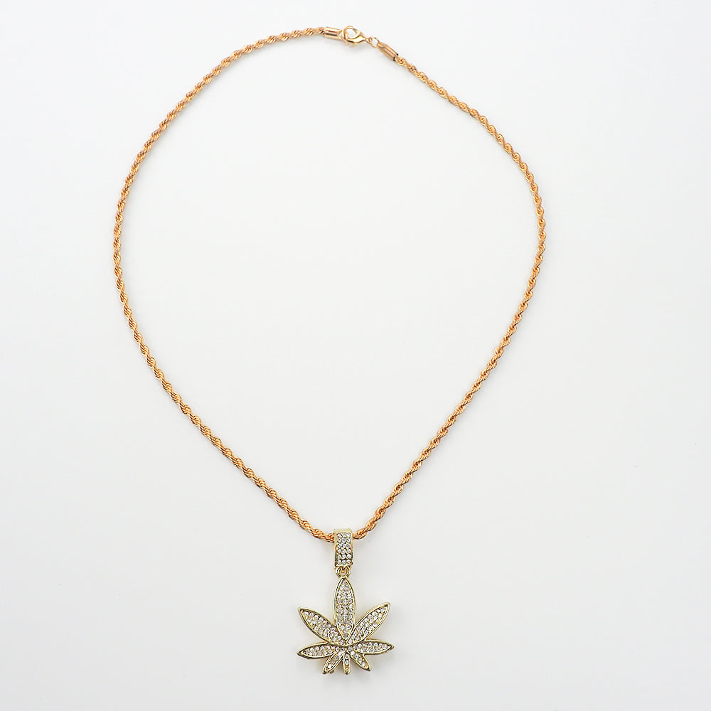 Diamond Leave Pendant Necklace