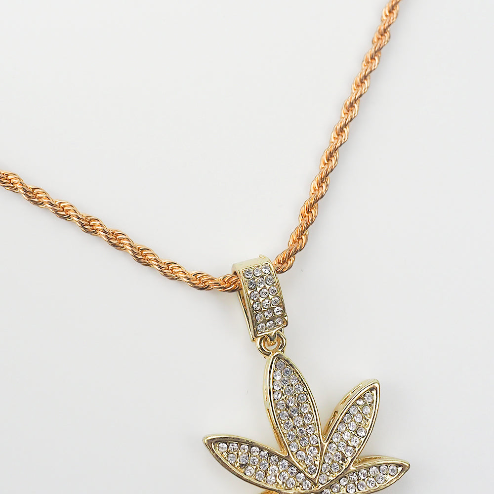 Diamond Leave Pendant Necklace