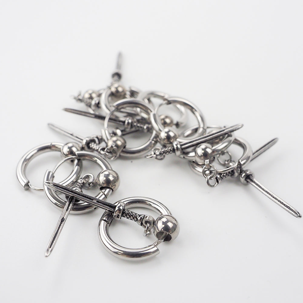 Punk Drop Earring Hoop Set - Pack of 10