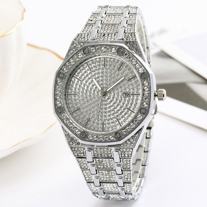Star Steel Band Full Diamond Watch
