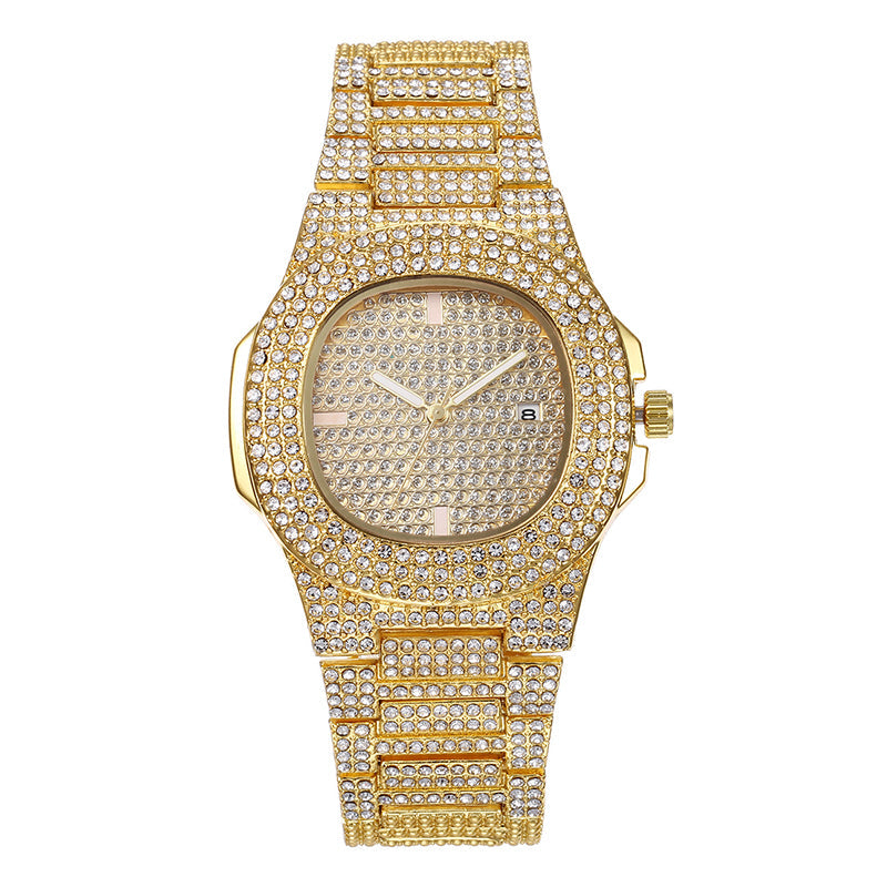 Punk Full Diamond Watch Set