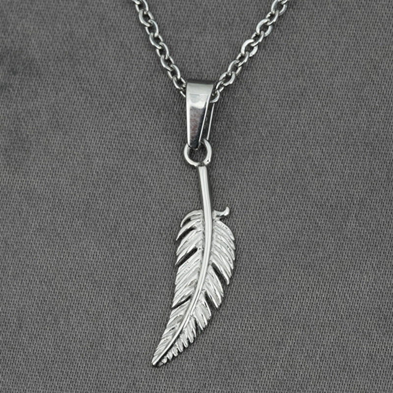 Feather Pendant Sweater Chain