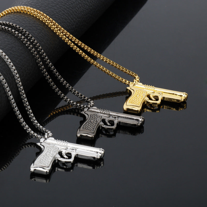 Pistol Mechanical Mold Pendant Sweater Chain