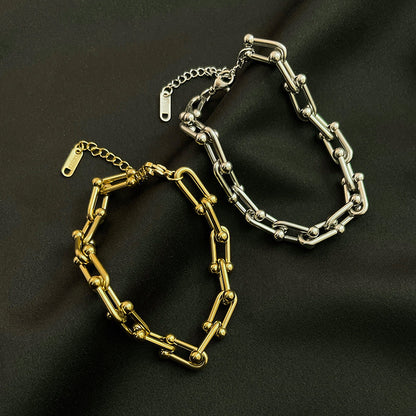 Hip Hop Design Titanium Plain Bracelet