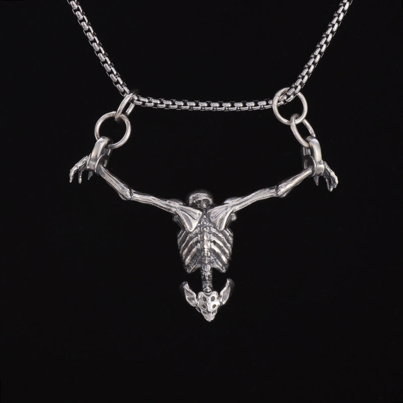 Turtured Skull Pendant Necklace
