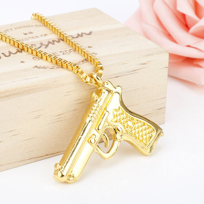 Pistol Mechanical Mold Pendant Sweater Chain